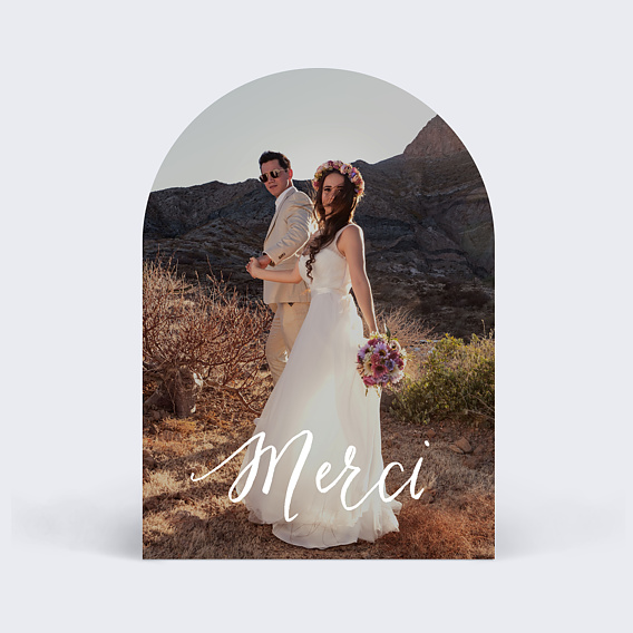 Carte remerciement mariage Calligraphie