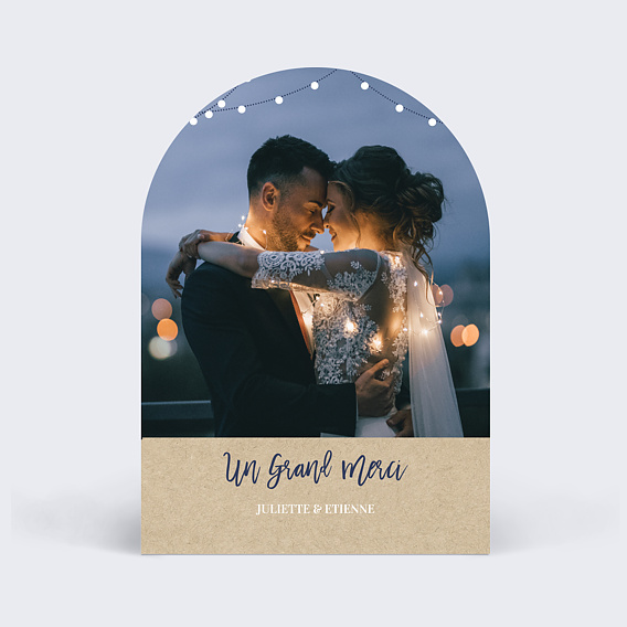 Carte remerciement mariage Notre Histoire