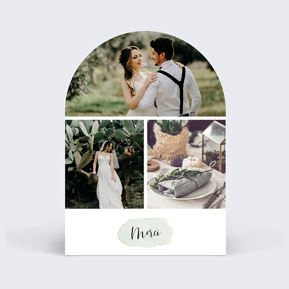 Carte remerciement mariage Tempo