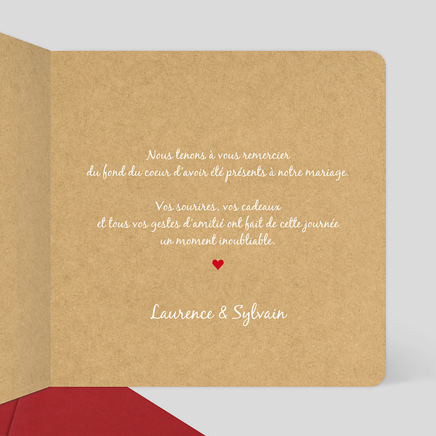 Remerciements mariage papa & maman Intérieur Droit