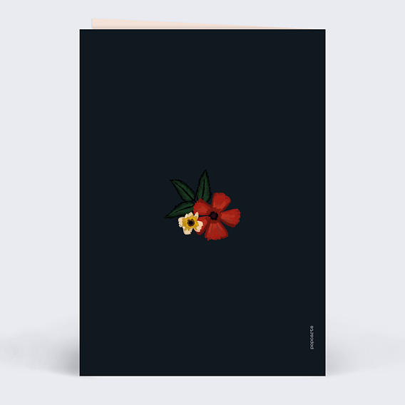 Carte remerciement mariage Anémone Verso