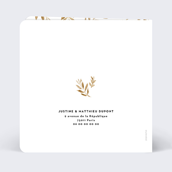 Remerciements mariage Golden Jungle