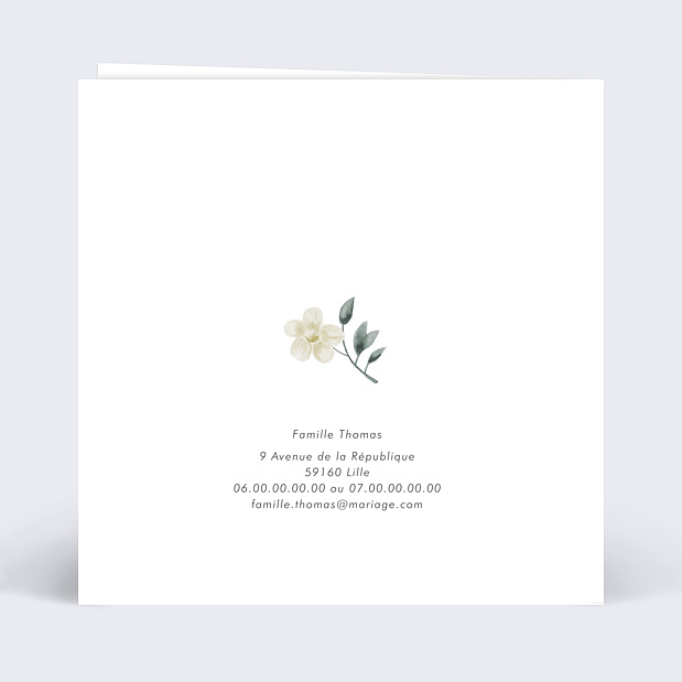Remerciements Mariage Couronne Fleurie Verso