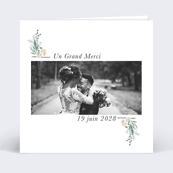 Remerciements mariage Couronne de Laurier