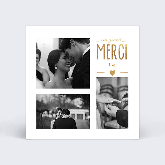 Remerciements mariage Jeu Typographique