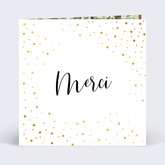 Remerciements mariage Dorure Pois Merci