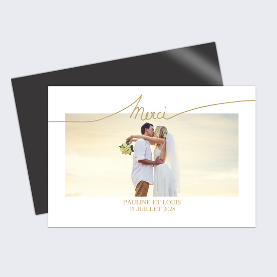 Carte remerciement mariage Effet Manuscrit