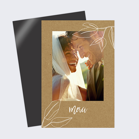 Carte remerciement mariage Esquisse Bohème