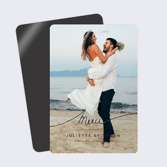 Carte remerciement mariage Lettres Chic