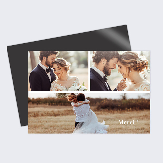Carte remerciement mariage Multiphoto Horizontale 2-1