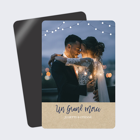 Carte remerciement mariage Notre Histoire