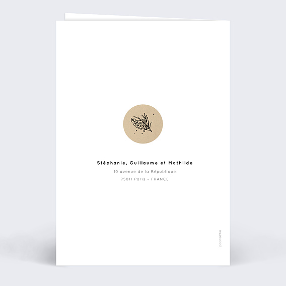 Carte remerciement mariage Retro Chic Verso