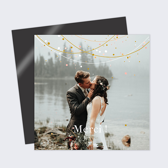 Carte remerciement mariage Fairy Lights
