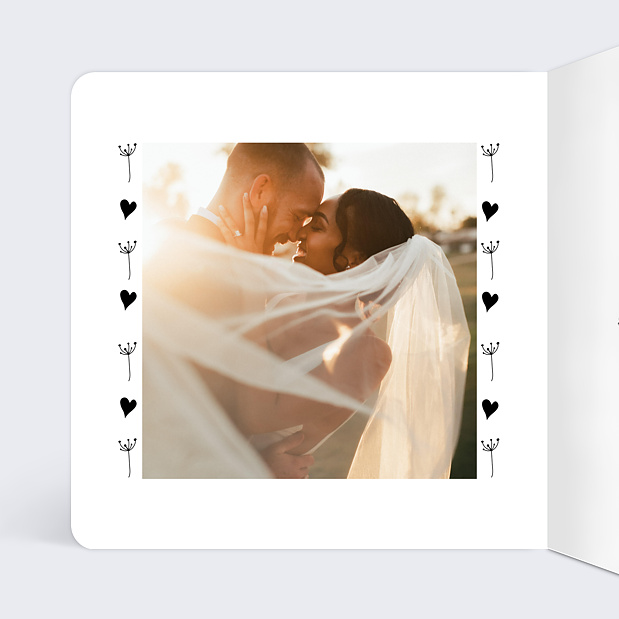 Remerciements mariage coeur bucolique Intérieur Gauche