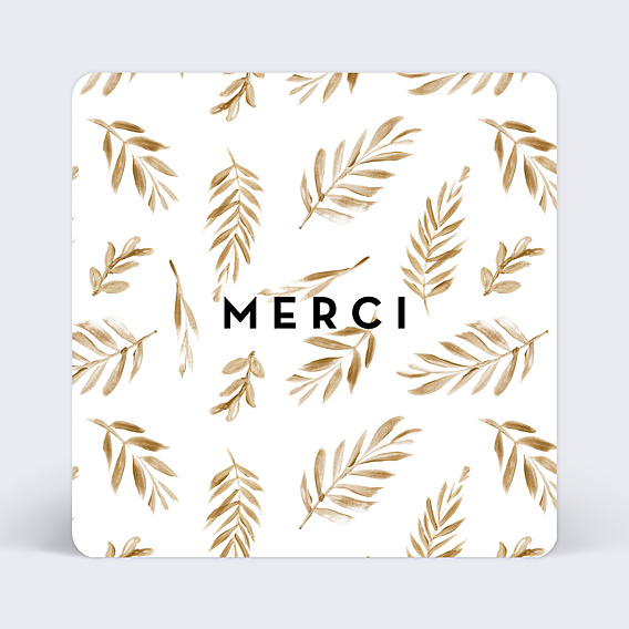 Carte remerciement mariage Golden Jungle