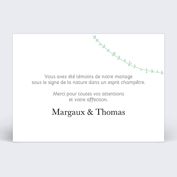 Remerciements mariage Promenade Champêtre