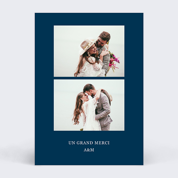 Carte remerciement mariage Caractère