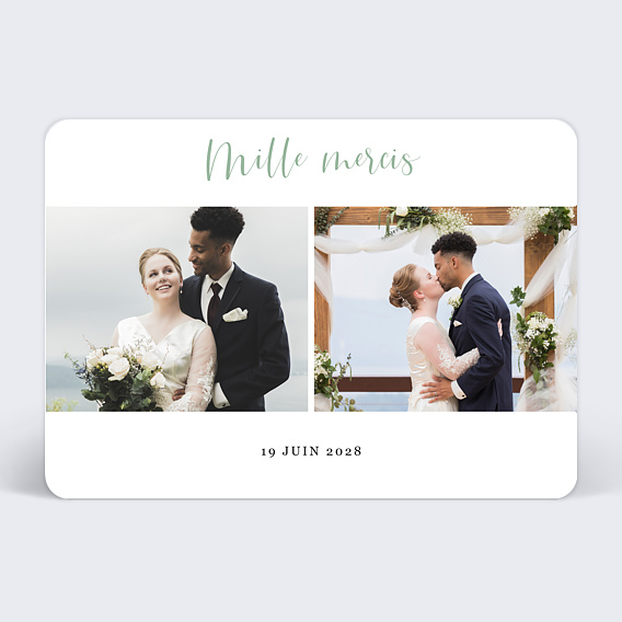 Carte remerciement mariage Cinematic II