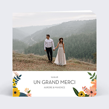 Remerciements Mariage Bouquet Printanier