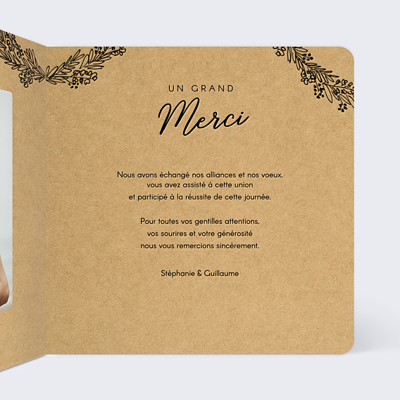 Remerciements mariage Couronne de Graminées