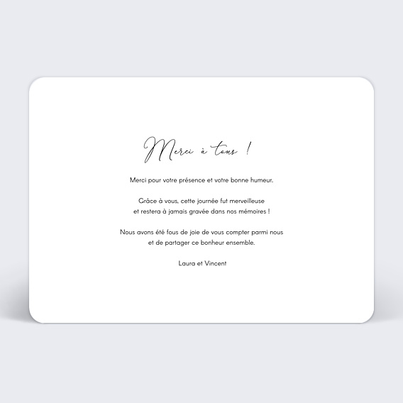 Remerciements mariage Charme Classique