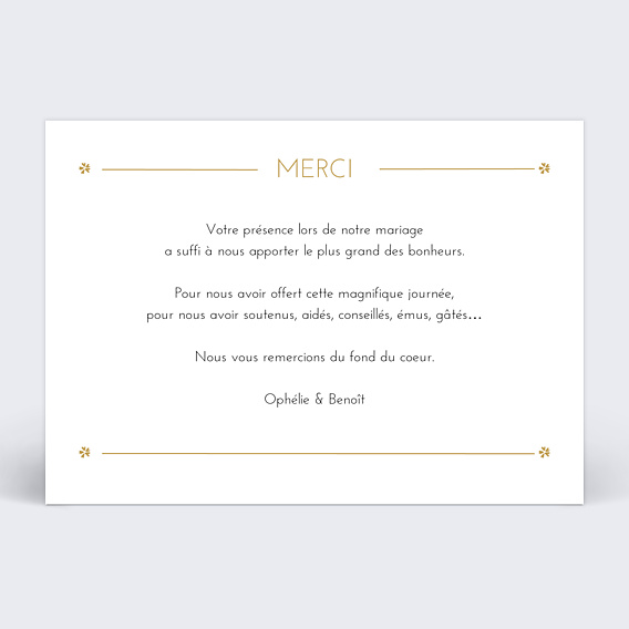 Remerciements mariage Losange Fleuri