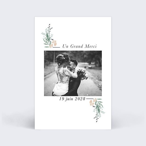 Remerciements mariage Couronne de Laurier