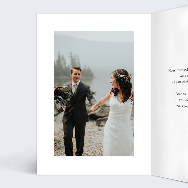 Remerciements Mariage Lettrines Botaniques Intérieur Gauche