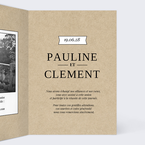 Remerciements Mariage Vintage Ludique Intérieur Droit