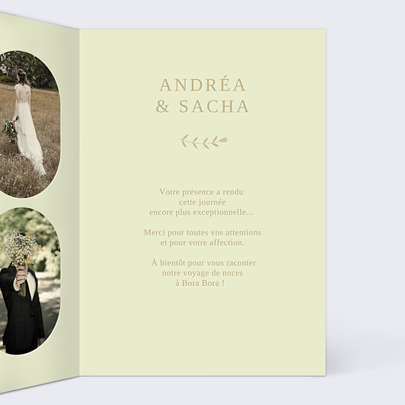 Remerciements mariage Amande Douce