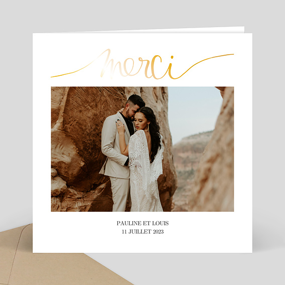 Remerciements mariage Jolie Typo