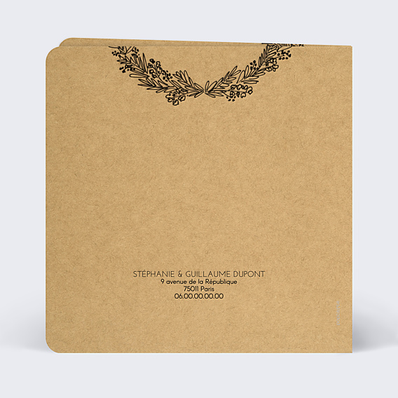 Remerciements mariage Couronne de Graminées
