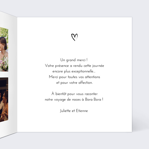 Remerciements mariage Signature