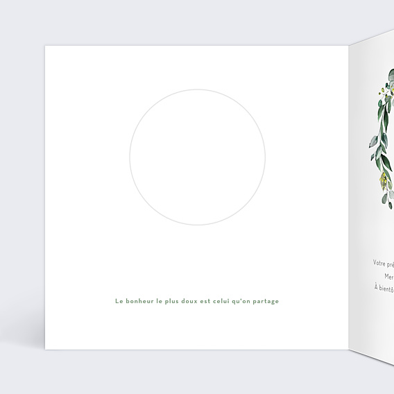 Remerciements mariage Découpe Eucalyptus