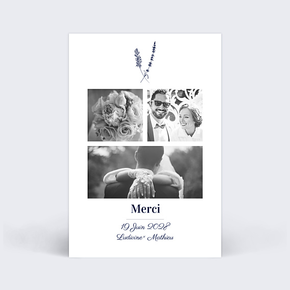 Remerciements mariage Jolie Lavande
