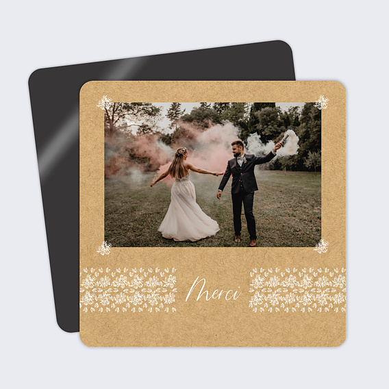 Carte remerciement mariage Jolie Dentelle