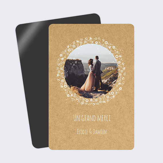 Carte remerciement mariage Fleurs de Printemps