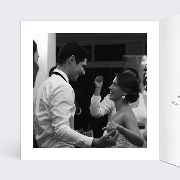 Remerciements Mariage Jeu Typographique Intérieur Gauche