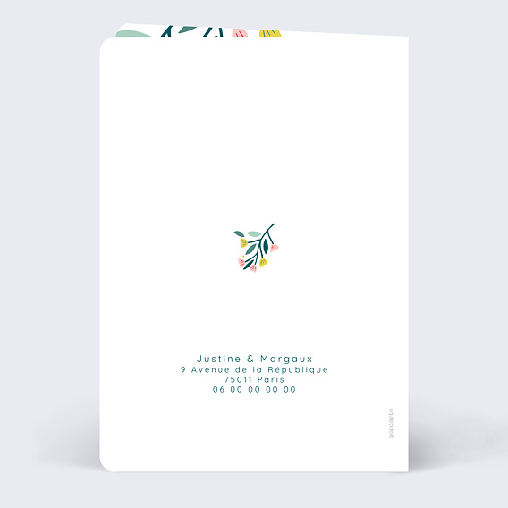 Carte remerciement mariage Floral Atmosphere Verso