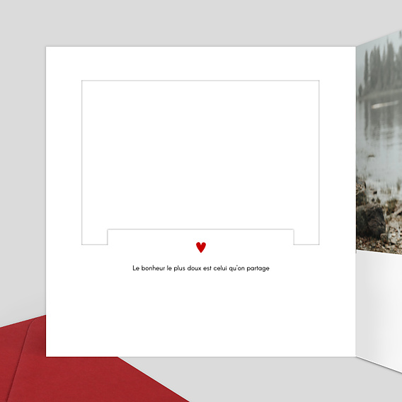 Carte remerciement mariage Découpe Love Letter Intérieur Gauche