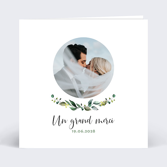 Remerciements mariage Couronne Eucalyptus