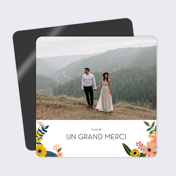 Carte remerciement mariage Bouquet Printanier