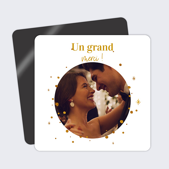 Carte remerciement mariage Golden Dots