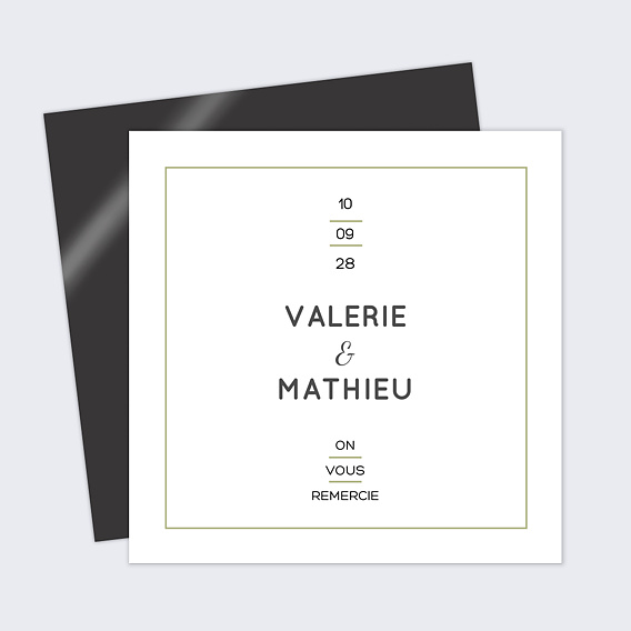 Carte remerciement mariage Graphique