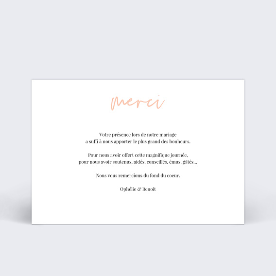 Remerciements mariage A la Main