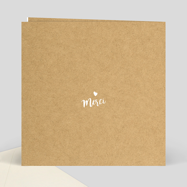 Remerciements Mariage Just Married Kraft Verso