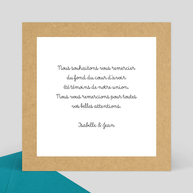 Carte de Remerciements de Mariage Bucolique Verso