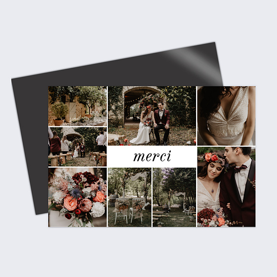 Carte remerciement mariage Evasion