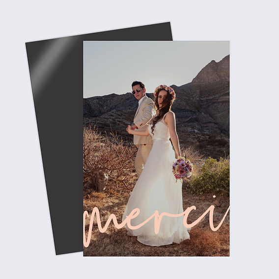 Carte remerciement mariage A la Main