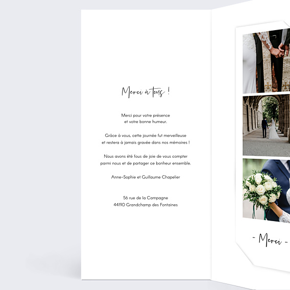Remerciements mariage Bandeau (dos photo)